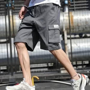 Men's Multi Pocket Cargo Shorts, Casual Waist Drawstring Cargo Shorts For Summer, Bermuda Shorts